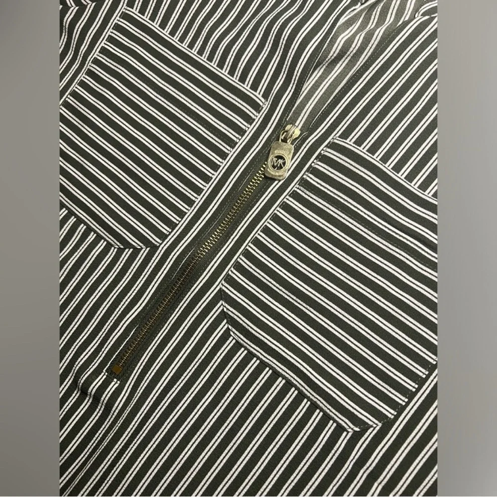 Michael Kors - Green and White Striped Blouse - Size Small - Picture 8 of 8